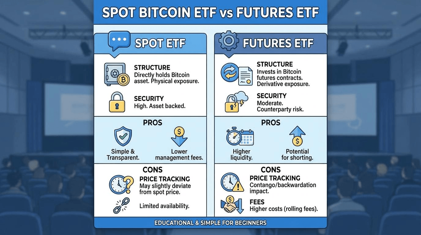 비트코인 ETF와 선물 ETF의 구조 차이 설명