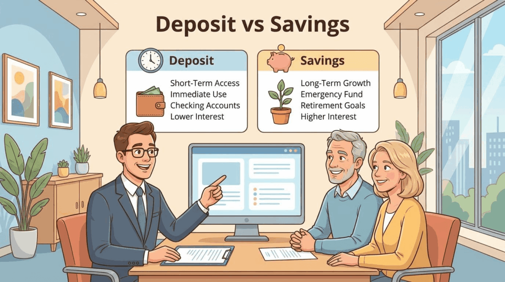 deposit vs savings